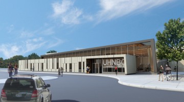 An architectural rendering of the Learning and Development Centre at the University Hospital of Northern British Columbia.