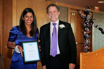 “The passion of Dr. Alia Dharamsi, a recent graduate from UBC’s MD program, lies in alleviating hunger and promoting proper nutrition.  She is the President and Founder of Meal Exchange UBC – a national, youth-driven charity that engages, educates and mobilizes youth to work with their communities to alleviate hunger locally and achieve food security.  This program has reached into more than 100 communities across Canada and generated more than $3M worth of food. Dr. Dharamsi also mentors and tutors students in inner city schools sharing her love of math and science and tying it to the importance nutrition plays in learning.” – Doctors of BC
 

Recently, Dr. Dharamsi  was awarded one of the first ever Doctors of BC Change Maker Awards, which recognizes winners for their work in improving the health care system for patients and those who work in it.  We asked the promising young physician what this honour means to her and how she hopes to continue her work helping the patients to whom she is so committed.  Congratulations, Dr. Dharamsi and best of luck to you as you begin your residency in Emergency Medicine at the University of Toronto!