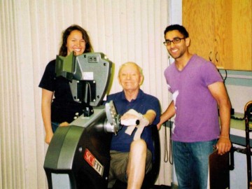 Left to right: Taryn Klarner, a research patient, and Kulveer Parhar