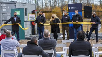 Ribbon cutting ceremony at Stellat'en First Nation.