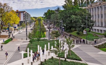 Aerial image of UBC Vancouver campus on University Boulevard.