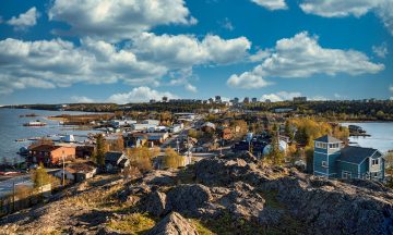 Yellowknife, pictured here, is one of only four communities in the Northwest Territories that provides maternity care. More than 40 per cent of women in the NWT must travel at least 100 kilometres—often further—to give birth, new research from UBC’s Southern Medical Program shows.