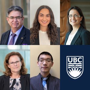 The UBC Medical Alumni Association award recipients from top left to bottom right: James Andrew, Karen Rofaeel, Dr. Nadine Caron, Dr. Christie Newton, and Davy Lau.