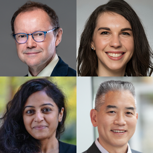 Four Faculty of Medicine scientists among new and renewed Canada Research Chairs. From left to right: From left to right: Drs. David Huntsman, Brian Kwon, Sarah Purcell and Veena Sriram.