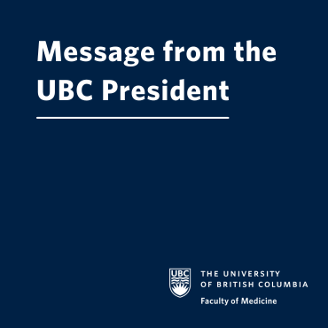 Message from the UBC President