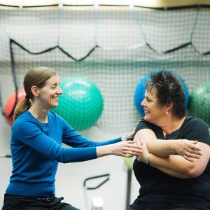 Dr. Kristin Campbell (left), professor at UBC’s department of physical therapy, with former BC Cancer patient Scenery Slater.