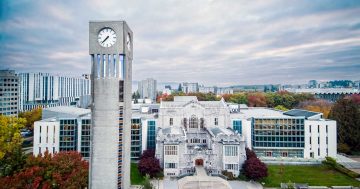 An aerial image of the Irving K. Barber Learning Centre at UBC Vancouver.