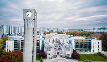 An aerial image of the Irving K. Barber Learning Centre at UBC Vancouver.