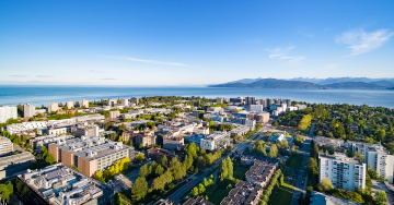 Aerial view of UBC Vancouver campus.