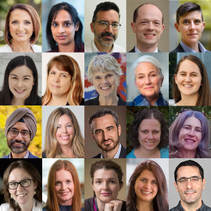 A composite image showcasing 20 UBC Faculty of Medicine researchers representing some of the 2024 Health Research BC funding recipients through the Convening & Collaborating (C2) and Reach programs.