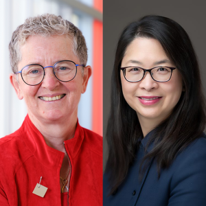A composite image featuring Dr. Jana-Lea Davidson and Dr. Cheryl Ho, recipients of the 2025 YWCA Women of Distinction Awards from UBC Faculty of Medicine.
