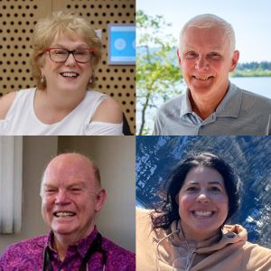 A composite of four individuals. From top left to bottom right: Drs. Karen Forgie, Bruce Hobson, Garnett Tarr and Yonabeth Nava.