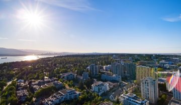 Aerial view of UBC Vancouver campus.